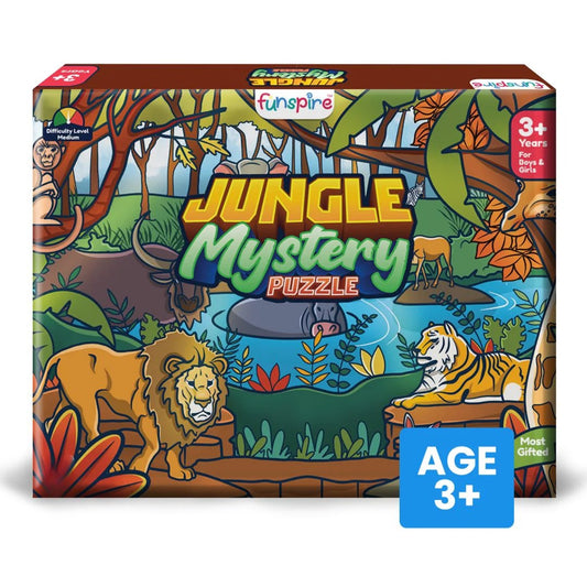 Jungle Mystery Wooden Puzzle & Flashcard Learning Set