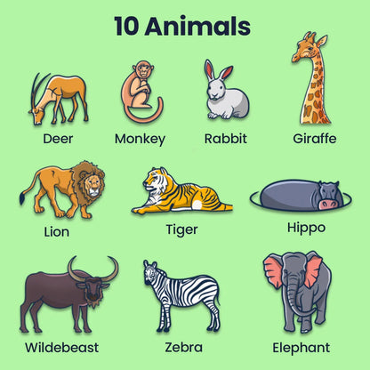 Jungle Mystery Wooden Puzzle & Flashcard Learning Set