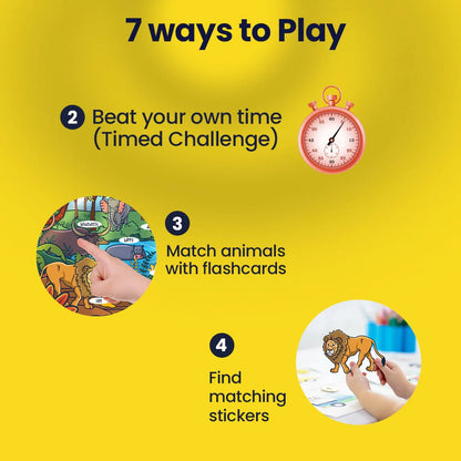 Jungle Mystery Wooden Puzzle & Flashcard Learning Set