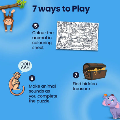 Jungle Mystery Wooden Puzzle & Flashcard Learning Set