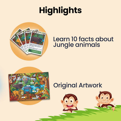 Jungle Mystery Wooden Puzzle & Flashcard Learning Set